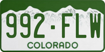 CO license plate 992FLW