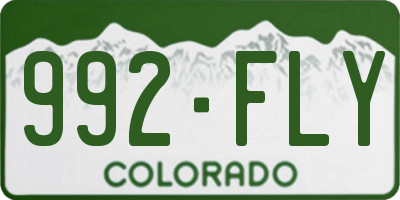 CO license plate 992FLY