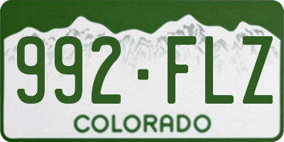 CO license plate 992FLZ