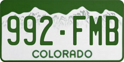 CO license plate 992FMB