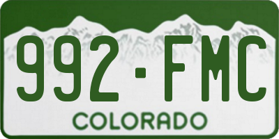 CO license plate 992FMC