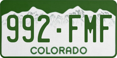 CO license plate 992FMF