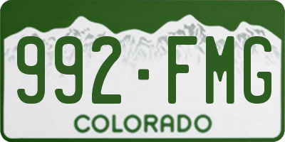 CO license plate 992FMG