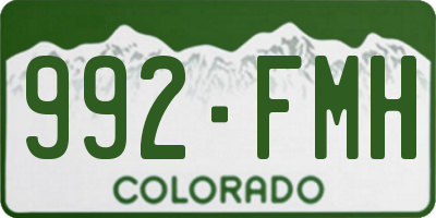 CO license plate 992FMH