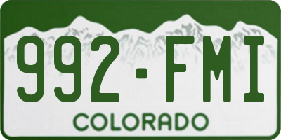 CO license plate 992FMI