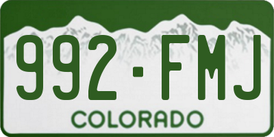 CO license plate 992FMJ