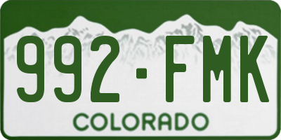 CO license plate 992FMK