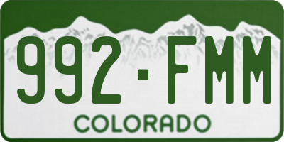 CO license plate 992FMM
