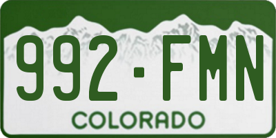 CO license plate 992FMN