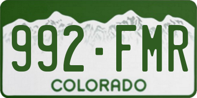 CO license plate 992FMR