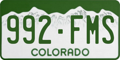 CO license plate 992FMS