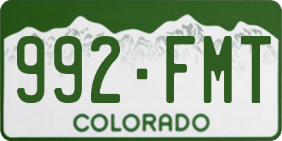 CO license plate 992FMT