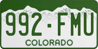 CO license plate 992FMU