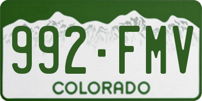 CO license plate 992FMV