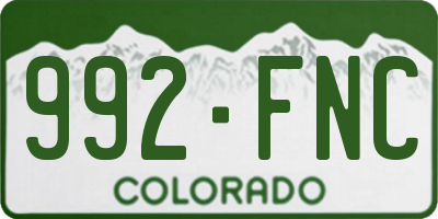 CO license plate 992FNC
