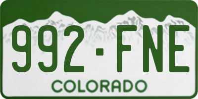 CO license plate 992FNE