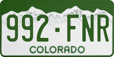 CO license plate 992FNR