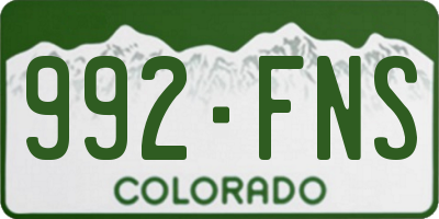 CO license plate 992FNS