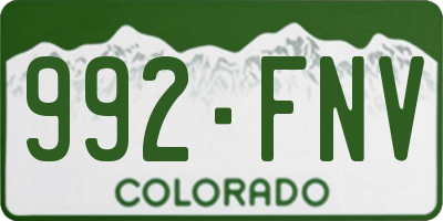 CO license plate 992FNV