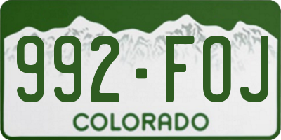 CO license plate 992FOJ