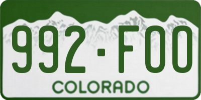 CO license plate 992FOO