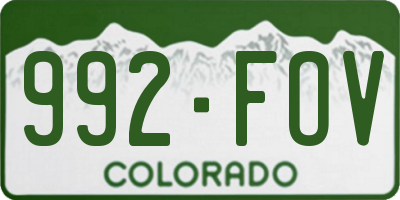 CO license plate 992FOV