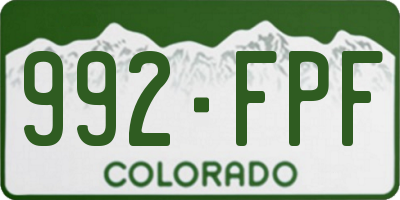 CO license plate 992FPF