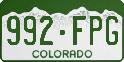 CO license plate 992FPG
