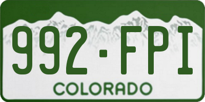 CO license plate 992FPI