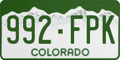 CO license plate 992FPK