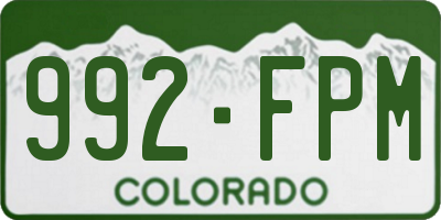 CO license plate 992FPM