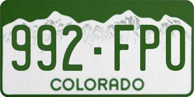 CO license plate 992FPO