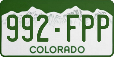 CO license plate 992FPP