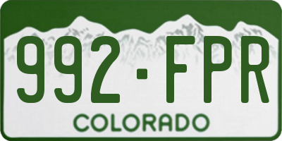 CO license plate 992FPR