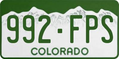 CO license plate 992FPS