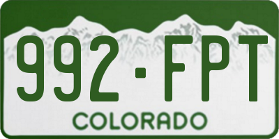 CO license plate 992FPT