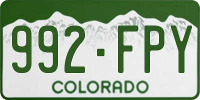 CO license plate 992FPY