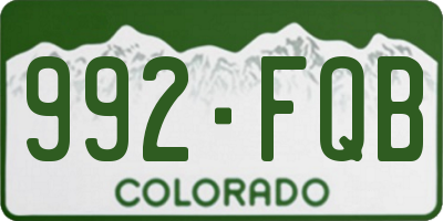 CO license plate 992FQB