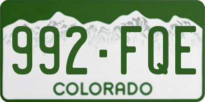 CO license plate 992FQE