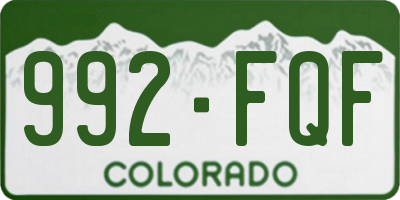 CO license plate 992FQF