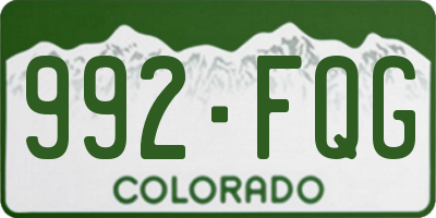 CO license plate 992FQG