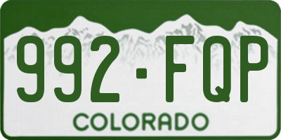 CO license plate 992FQP