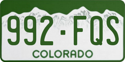 CO license plate 992FQS