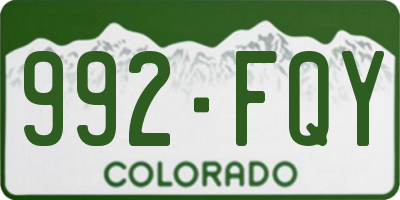 CO license plate 992FQY