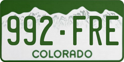 CO license plate 992FRE