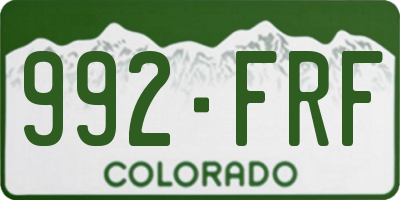 CO license plate 992FRF