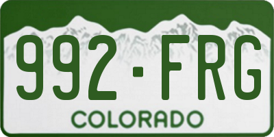 CO license plate 992FRG