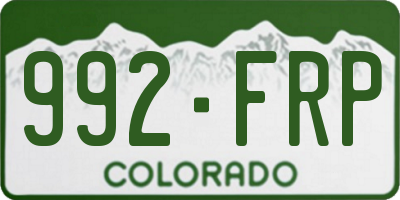 CO license plate 992FRP