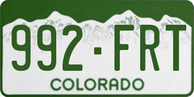 CO license plate 992FRT