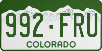 CO license plate 992FRU